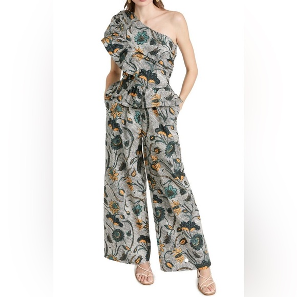Ulla Johnson Solana One-Shoulder Wide-Leg Jumpsuit - Size 4 - Picture 1 of 7